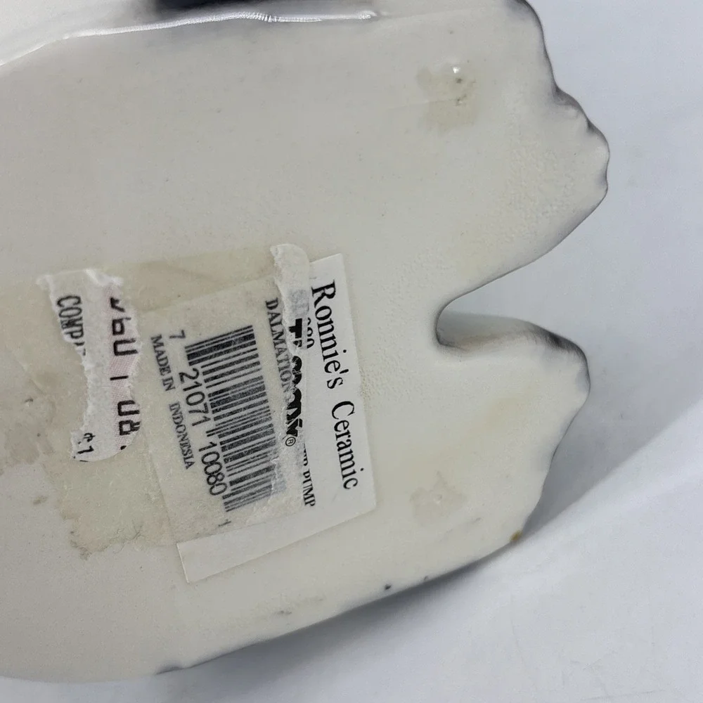 Vintage 90s Ceramic Dalmatian Dog Soap‎ Pump Dispenser 8.5